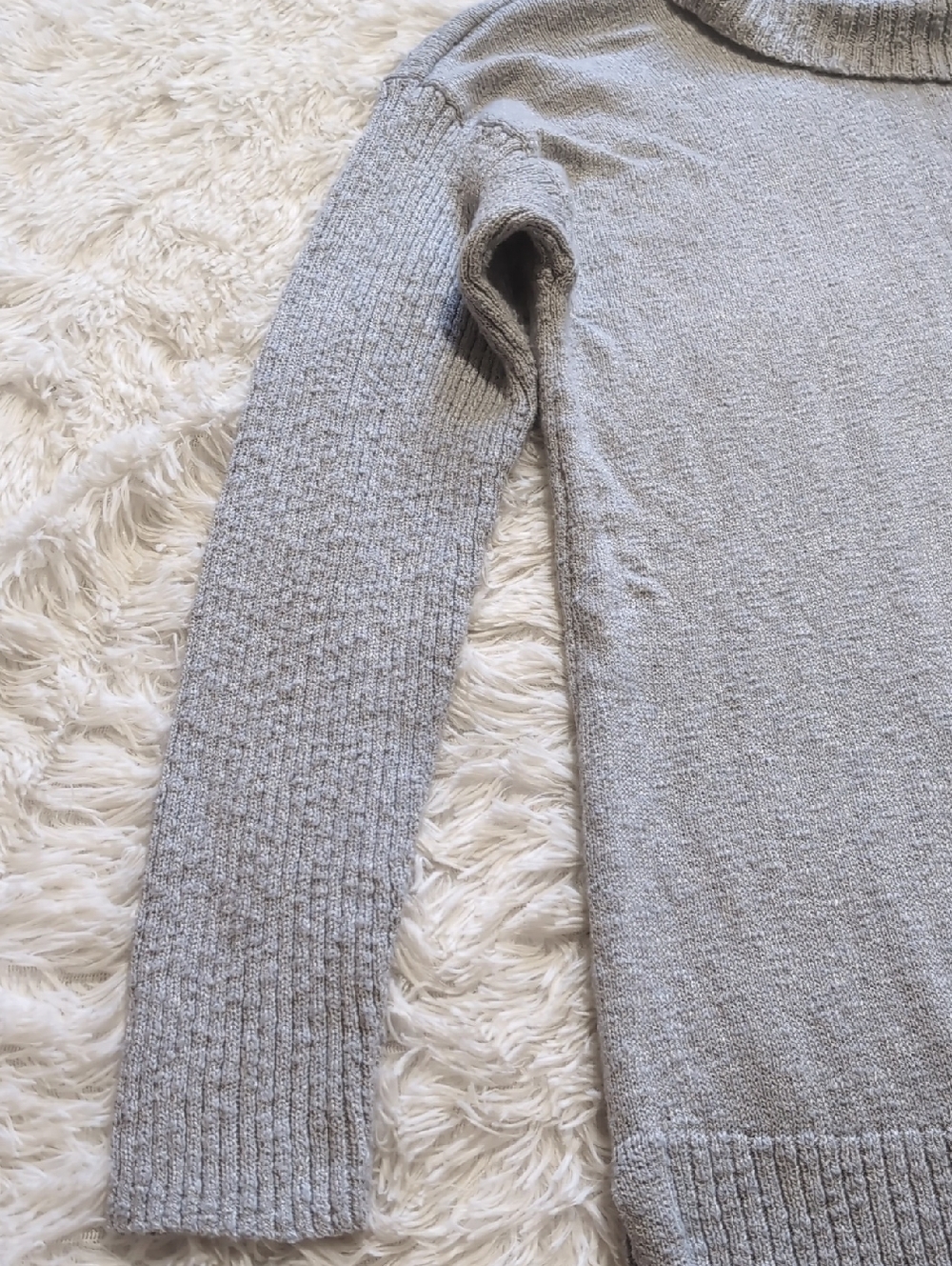 Wonderly Grey Tunic Length Cowl Neck Long Sleeve Ribbed Knit Sweater Size XL - Picture 6 of 12